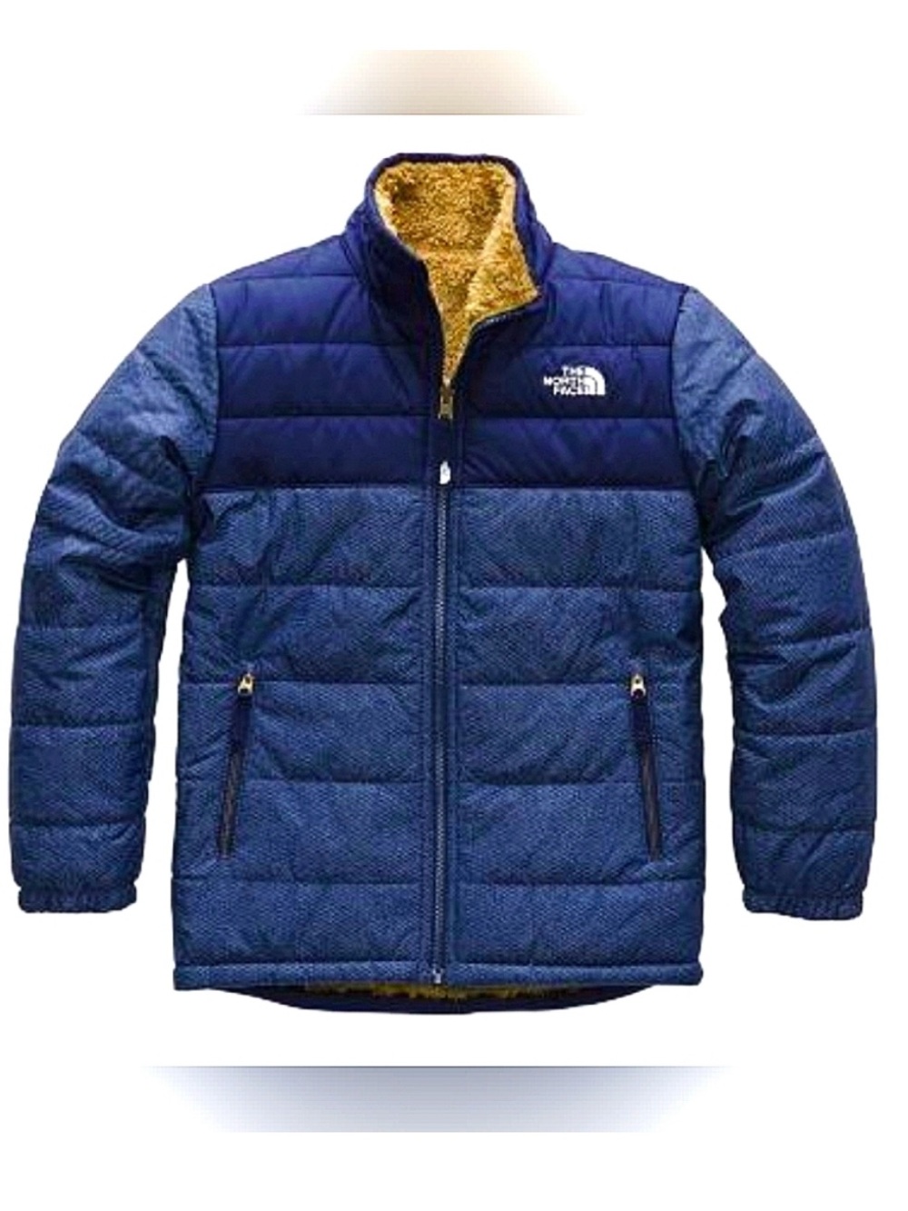 The North Face Reversible Blue Kids Youth Puffer Coat Jacket